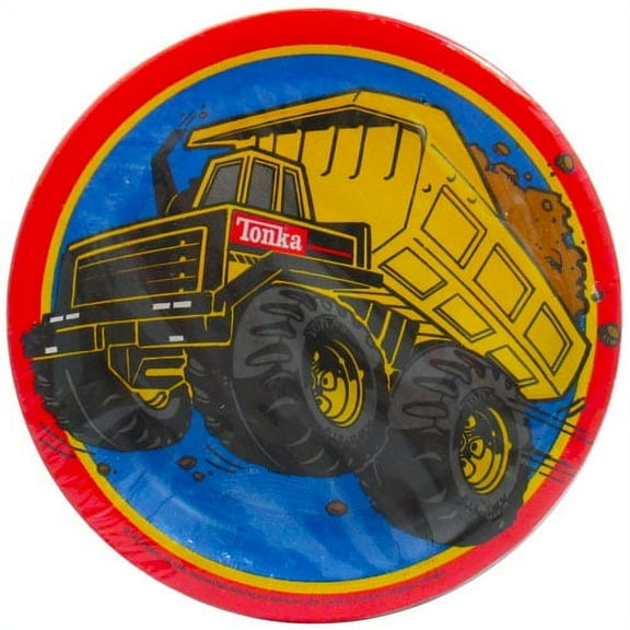 Tonka Construction Disposable Paper Plates, 8 Count