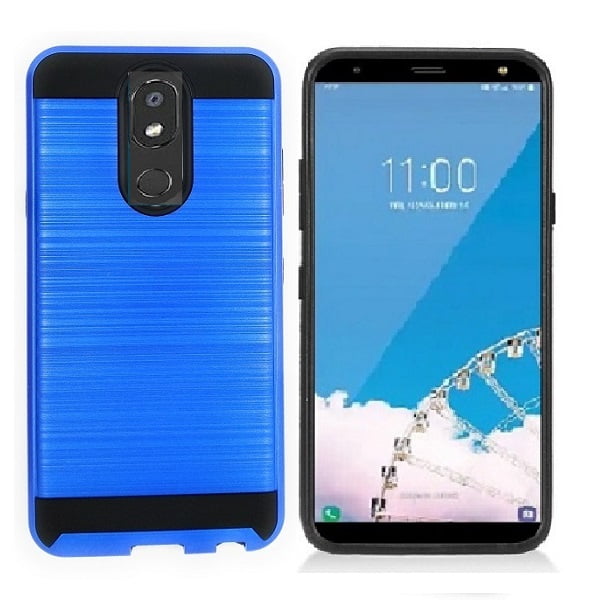 Compatible Case for LG Aristo 4 Plus/ LG Prime 2 / Straight Talk LG Journey Smartphone / LG Journey /LG Arena 2 / LG Escape Plus, Slim Metallic Brushed Design Shockproof Protective Cover Case (Blue)