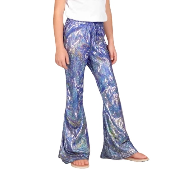 EnJoCho Sequin Pants for Girls Metallic Flare Leggings Pants Teen Dance Bell Bottoms Shiny Glitter Clubwear Sparkly Hi𝗉 Ho𝗉 Joggers