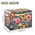 thumbnail image 5 of Yayeee Collapsible Cube Storage Bin with Lid Fabric Closet Decorative Basket with Handles, Large Colorful Flowers, 5 of 7