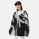 thumbnail image 3 of Fotbe Fluid Black White Paint Swirls Chaqueta con Protección Solar UPF 50+ para Hombre y Mujer, Camisa con Capucha y Bolsillos-Small, 3 of 7