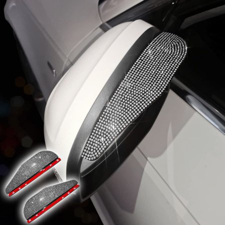 2PCS Car Rear View Mirror Rain Visor Guard,Universal Car Rear View Mirror Rain Cover,Waterproof Auto Mirror Rain Visor,Carbon Fiber Car Side Mirror Rain Eyebrow (White)