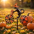thumbnail image 4 of Halloween Ghost Riding Bicycle Metal Garden Stakes,Fixed Wheel Pumpkin Windmill Ornament for Garden Patio Lawn Autumn Holiday Outdoor Decor, 4 of 6