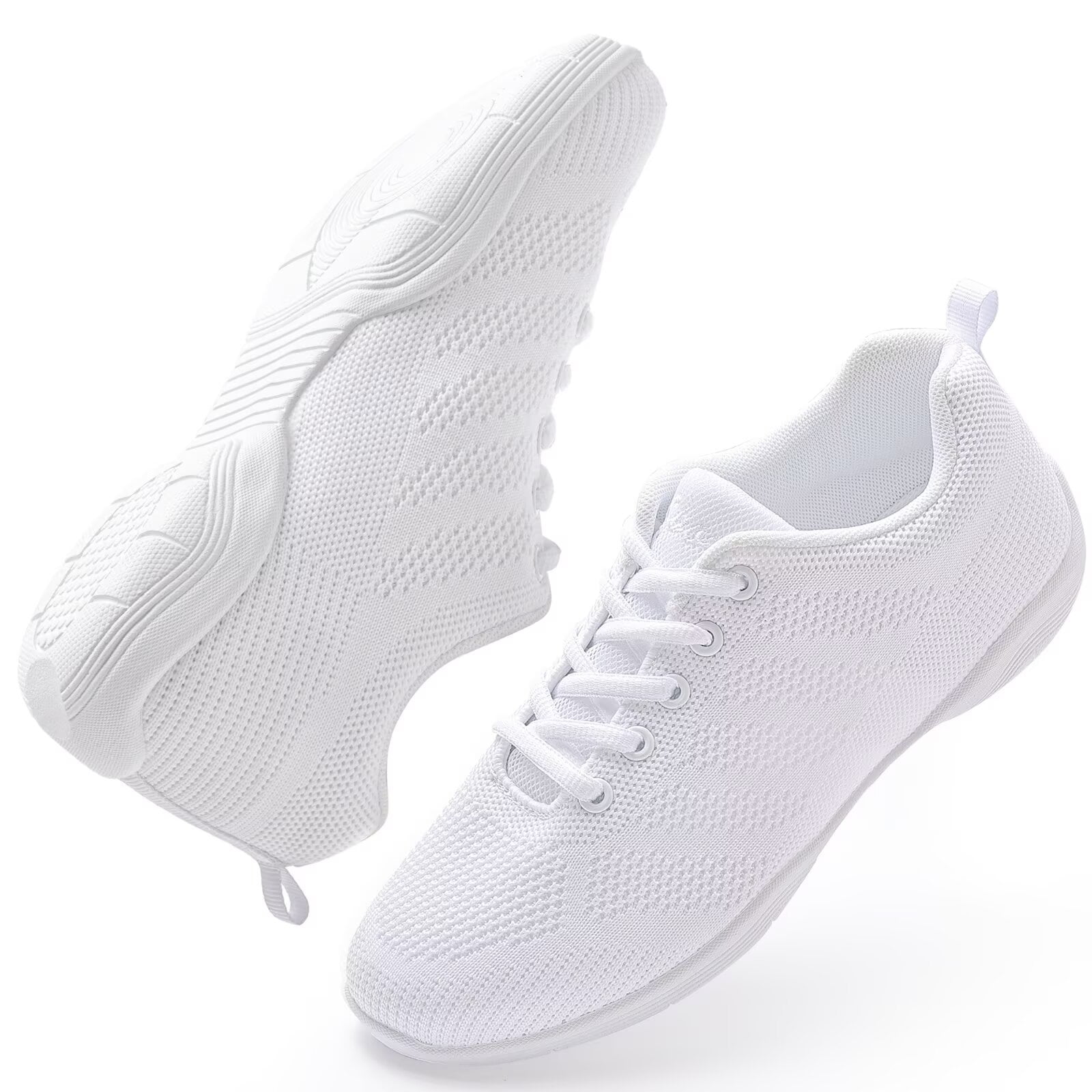 Dynadans Girls Cheer Shoes Solid White Comfortable Gym Shoes