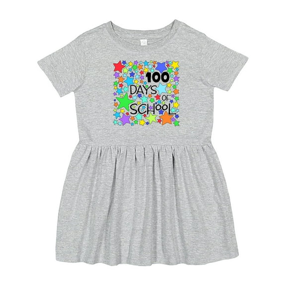 Inktastic 100 Days of School Colorful Stars Girls Toddler Dress