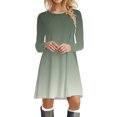thumbnail image 1 of Robe pour Femmes Robe Portefeuille à Volants Robe T-Shirt à Manches Longues Décontractée Robe Dégradée Vêtements pour Femmes Adultes Vert Taille m, 1 of 4