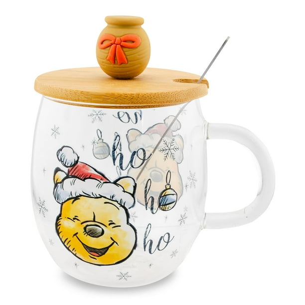 Taza de café Disney Winnie the Pooh Holiday de 500 ml con tapa y cuchara