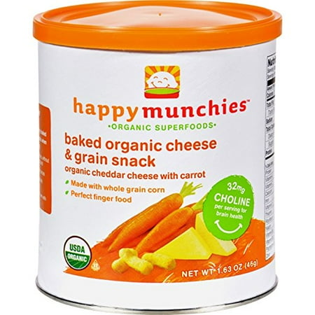 Happy Baby Happy Munchies Baked Organic Snacks Cheddar Cheese with Carrot