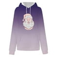 thumbnail image 4 of Lovskoo Long Sleeve Sweatshirt for Women Trendy T-Shirt Christmas Printing Hooded Pockets Blouse Tops Purple 2XL, 4 of 6