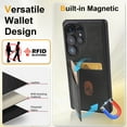 thumbnail image 3 of for Samsung Galaxy S23 Ultra Wallet Phone Case with Card Holder, [RFID Blocking PU Leather Protection][Back Flip Magnetic Cases] Kickstand Shockproof Women Men Slim Cover for S23 Ultra - Black, 3 of 8