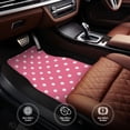 thumbnail image 4 of Xecao Dots On Rose Red Background Print Car Foot Mat Set of 4 Pieces Neoprene All-Weather Dust-Proof Stain-resistantCar Interior Decorative mats Non-Slip Mats, 4 of 6