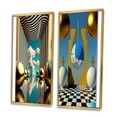 thumbnail image 3 of Designart "Infinity of Golden Spheres II" Modern Abstract Framed Wall Art Set Of 2 - Traditional Yellow Frame Gallery Set For Office Decor, 3 of 6