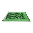 thumbnail image 2 of Ahgly Company Machine Washable Indoor Square Oriental Emerald Green Industrial Area Rugs, 3' Square, 2 of 4
