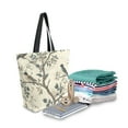 thumbnail image 2 of FORMRS Womens Canvas Tote Bag with Zipper Inner Pocket Shoulder Handbag, Beige Birds, 2 of 7