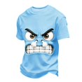 thumbnail image 5 of Dolkfu Blue Graphic&nbsp;Tees Pull-On Short Sleeve Artistic Crew Neck Tops Modern Refined Printed T-Shirts Sky Blue,Xl, 5 of 5