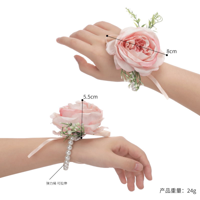 Feildoo Wrist Corsage Bracelets, Rose Corsages, Handmade Flowers for  Wedding Party Ball, Homecoming Corsage, Set of 4, T#Pink 