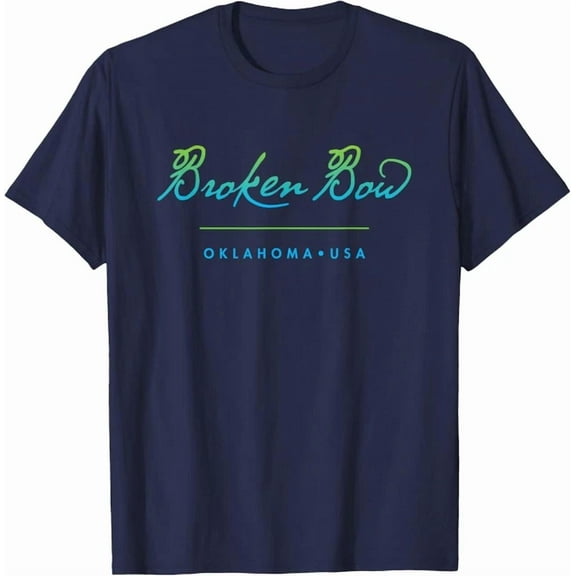 Broken Bow Oklahoma Typographic T-Shirt NAVY Unisex S-5XL Hot Trending Shirt, Vintage Birthday Gift