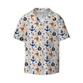 thumbnail image 5 of Daiia Pirate Skull And Anchor Men's Linen Shirts Short Sleeve Casual Shirts Button Down Shirt for Men Beach Summer Wedding Shirt-Large, 5 of 6