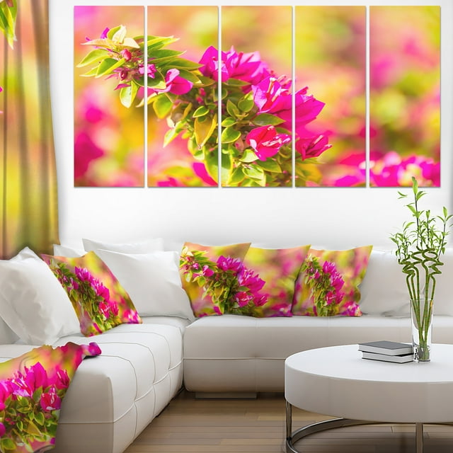 Belles Fleurs de Bougainvillea Roses - Impression sur Toile Florale