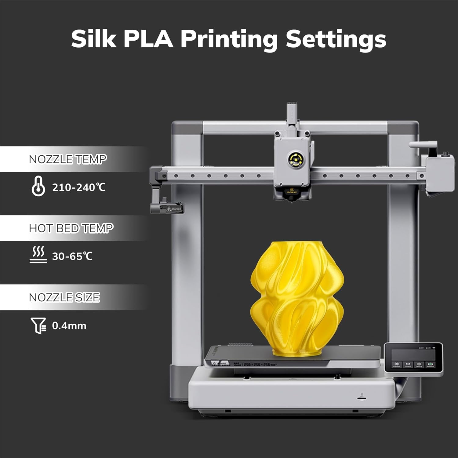 Silk PLA Filament 3D Printer Filament 1.75mm +/- 0.02mm for 3D Printing 1kg(2.2lbs) Spool Compatible with Most FDM Printer