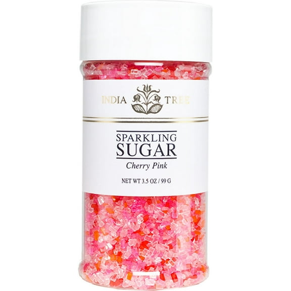 Pure Cherry Pink Sparkling Sugar , Shimmery Sugar Sprinkles for Baking and Decorating, Small , 3.5 Oz Jar (Pack of 1)