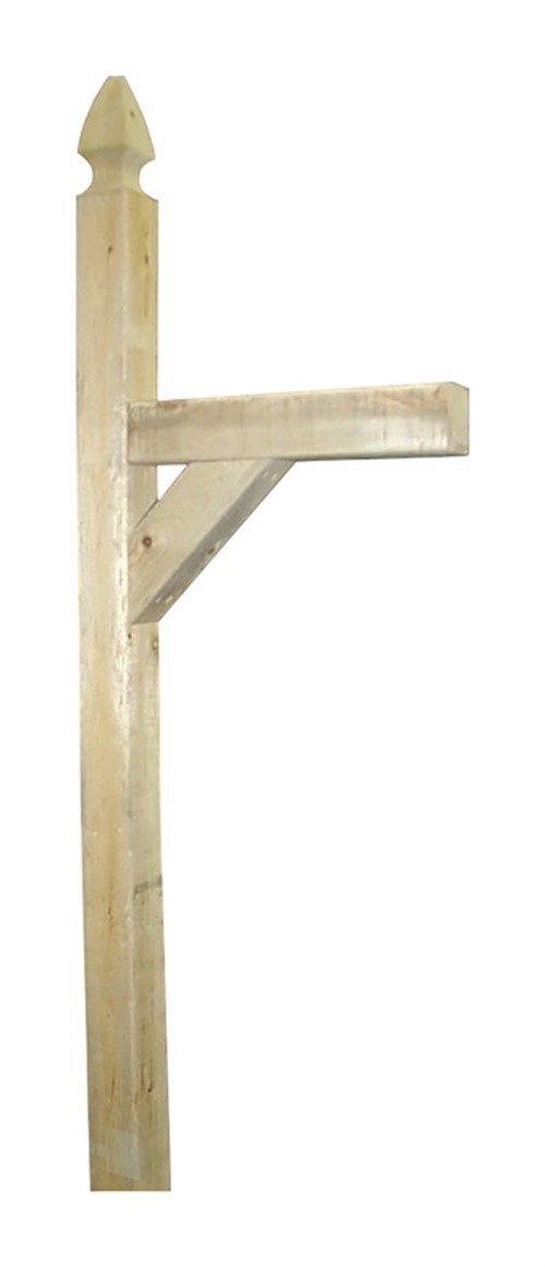 Marwood French Gothic 72 in. Beige Wood Mailbox Post