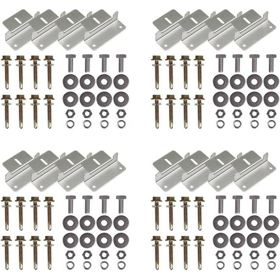4 Pcs of Solar Panel Mounting Z Brackets Lightweight Aluminum Corrosion-Free Construction for RVs, Trailers, Boats, Yachts, Wall and Other Off Gird Roof Installation, 4 Count