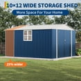 thumbnail image 2 of Heavy Duty Outdoor Metal Storage Outdoor Storage Unit – Spacious Steel Garden Storage Room with Double Doors, Gable Roof & Side Window – Perfect for Lawn & Yard Organization – 10x12FT, 2 of 9