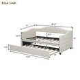 thumbnail image 6 of Kacho Twin Size Upholstered Daybed with Trundle, Tufted Put-Out Sofa Bed for Adults, Perfect for Small Space, Bedroom, Guest Room, No Box Spring Needed, Wood Slat Support, Beige, 6 of 7