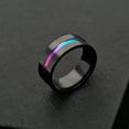 thumbnail image 5 of 10pc 316L Surgical Stainless Steel Wide Band Finger Rings Gunmetal US Size 10 1/4(19.9mm), 5 of 5