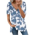 thumbnail image 1 of Camiseta suelta de manga corta con cuello en V informal con estampado de cremallera a la moda para mujer OAVQHLG3B Store  lin121212, 1 of 3