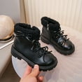thumbnail image 2 of Girls Winter Boots Cute Bow & Lining Fashionable All-Match Short-Tube Boots Solid Color Bow Side Zipper Flat Ankle Boots for Cold Weather, 2 of 9