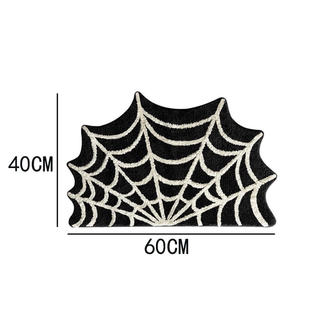 Birdeem Hallowen Floor Mat Hallway Kitchen Foot Mat Soft Non-Slip Mat Hallowen Web Rug