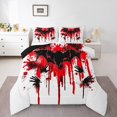 thumbnail image 1 of Erosebridal Boho Halloween Bedding Comforter Set, Gothic Bat Han Print Down Comforter, Graffiti Splash Room Decor, Reversible 2 Pieces, 1 of 7