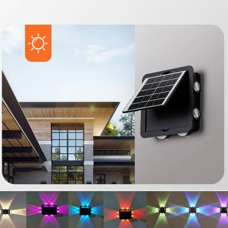 

EGYMEN Outdoor Garden Patio Lights - Ambiance Four Side Illuminated Fence Wall Washer with Solar Power and Intelligent Light Control for Long-Lasting Illumination