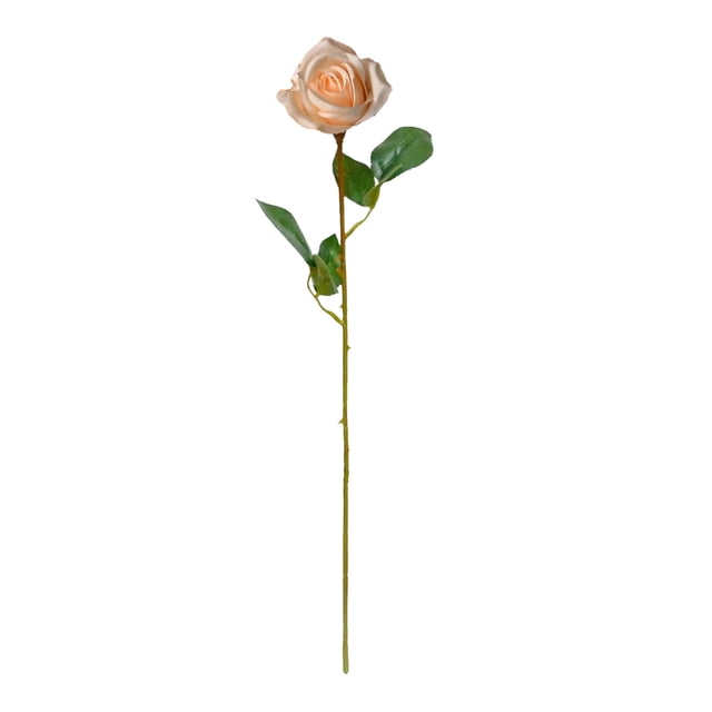 Flor de rosa artificial con hojas verdes, rama de flor de seda falsa realista, decoración para el hogar, la oficina, la boda, la fiesta, centro de mesa