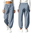 thumbnail image 6 of Zulora Women's Drawstring Elastic Waist Barrel Pants Casual Cropped Joggers with Pockets Loose Straight Leg Lounge Trousers for Daily Wear, 6 of 9
