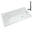 thumbnail image 5 of Streamline N-4320-745-PBR 72 in. x 36 in. Acrylic Soaking Drop-In Bathtub in Glossy White, With External Drain in Polished Brass, 5 of 11
