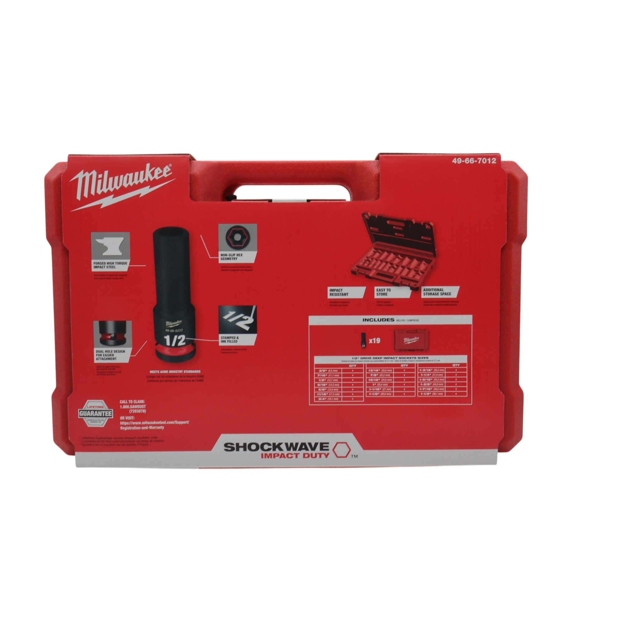 Milwaukee 19PC SHOCKWAVE High Torque Impact Duty 1/2