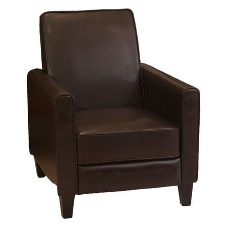 Darvis Leather Push Back Recliner - Brown