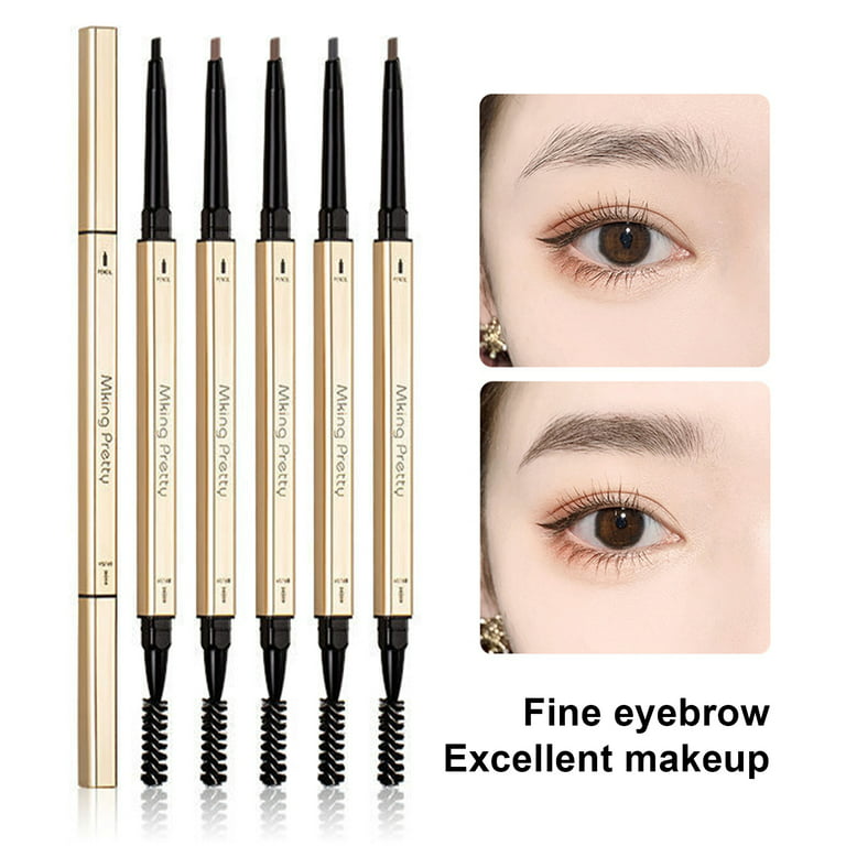 Xyer 0.1g Eyebrow Filler Ultra-Precision Long-Lasting Double Head Square Gold Color Tube Beauty Brow Pencil for Women, Size: 1 Pcs Eyebrow Pen, Gray