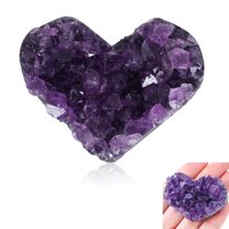 Natural Amethyst Healing Crystals Heart Purple Crystal Tutuviw Natural Amethyst Love Rock Raw Stone for Reiki Balancing Room Decor Crystals Cluster,Palm Chakra Stone for Healing Worry