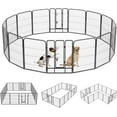 thumbnail image 1 of BestPet Dog Playpen Dog Pen Kennel Indoor Outdoor Folding Metal Portable Puppy Exercise Pen Heavy Duty Fence for Yard Camping, Black, 1 of 7