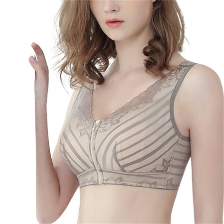 

Leisure Bras Comfort Front Zipper Removable Chest Pads Breathable Lightweight Underwear For Women Girls