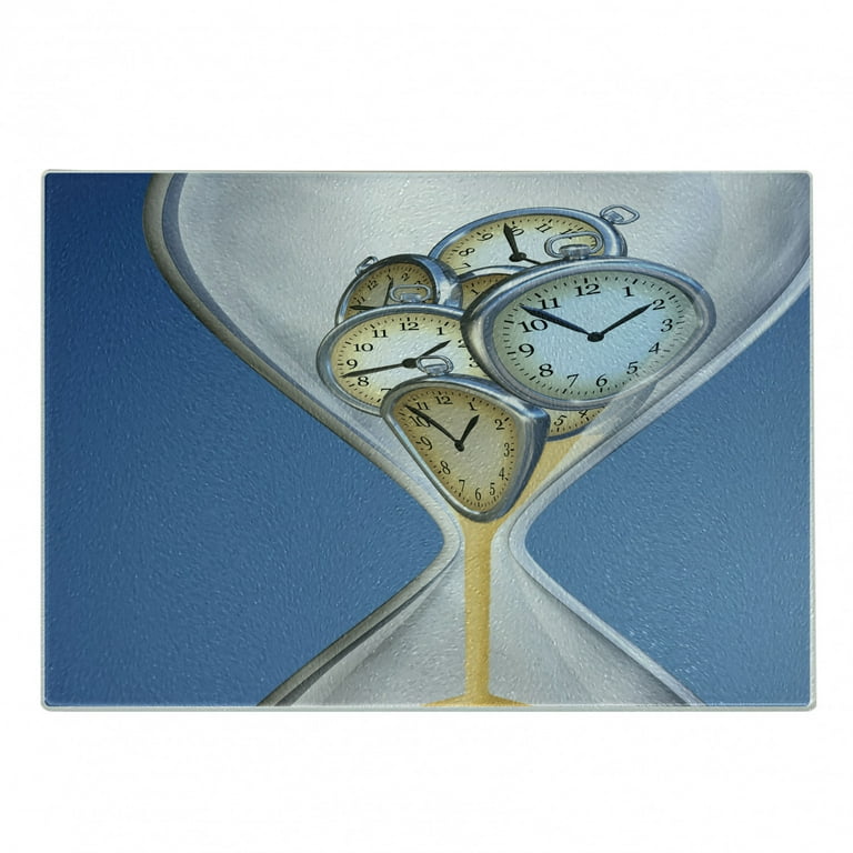 Clock Cutting Board, Hourglass Time Clocks with Sand Pattern for Home a Vintage Design Print, Decorative Tempered Glass Cutting and Serving Board, Small Size, Blue and Sand Brown, by Ambesonne - Walmart.com clock-cutting-board-hourglass-time-clocks-with-sand-pattern-for-home-a-vintage-design-print-decorative-tempered-glass-cutting-and-serving-board-small-size-blue-and-sand-brown-by-ambesonne-walmart-com