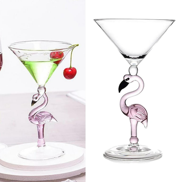 Vintage Flamingo Belle Coupe Glasses for Cocktails and Champagne