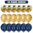 AYUQI 21st Birthday Decorations, Navy Blue Gold Happy 21st Birthday ...