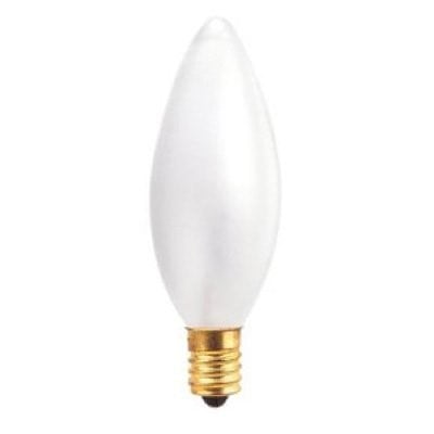 Frost Incandescent Pendant - Bulbrite Incandescent Torpedo Chandelier Light Bulb, Warm White, 25W, Frosted, 2 Ct
