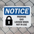 thumbnail image 5 of (2 Pack) Propane Cage Locked When Not In Use OSHA Notice Sign 14 Inch X 10 Inch Indoor / Outdoor Rust-Free Aluminum Metal Signs for Workplace, Workshop, and Construction Site, Made in the USA, 5 of 8
