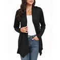 thumbnail image 3 of JWD Womens Casual Lightweight with Pocketes Long Sleeve Open Front Cardigan Black-L, 3 of 6